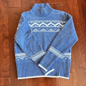 Blue and White Patterned Sweater